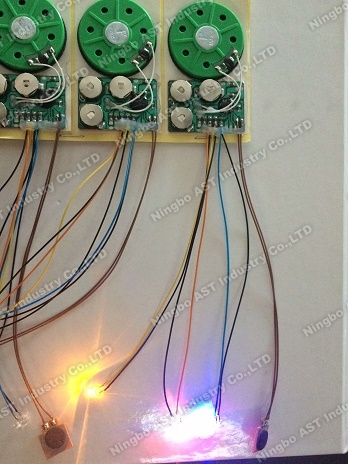 Sound module for greeting cards,vocal module,sound chip with led lights ,voice module,musical module